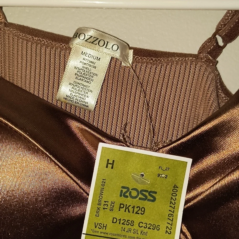 Bozzolo Metallic Brown Bodysuit